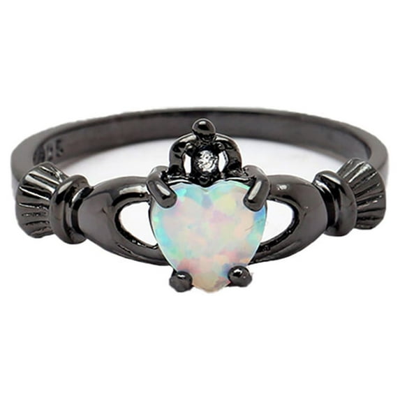 Darlina Engagement Ring for Women Claddagh Crown Fire Opal Ginger Lyne Collection