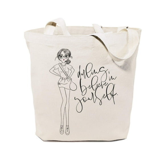 Darling, Believe in Yourself Cotton Canvas Tote Bag