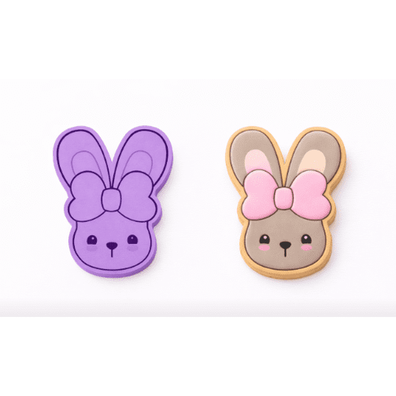 Darling Bunny Bow Cookie Cutter & Stamp
