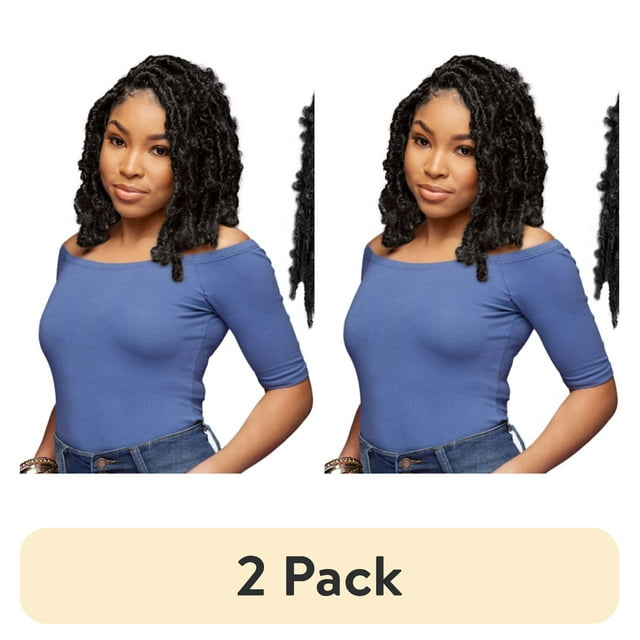 (2 pack) Darling Butterfly Locs Crochet Hair 2X Pack, 12 inch, #1B ...