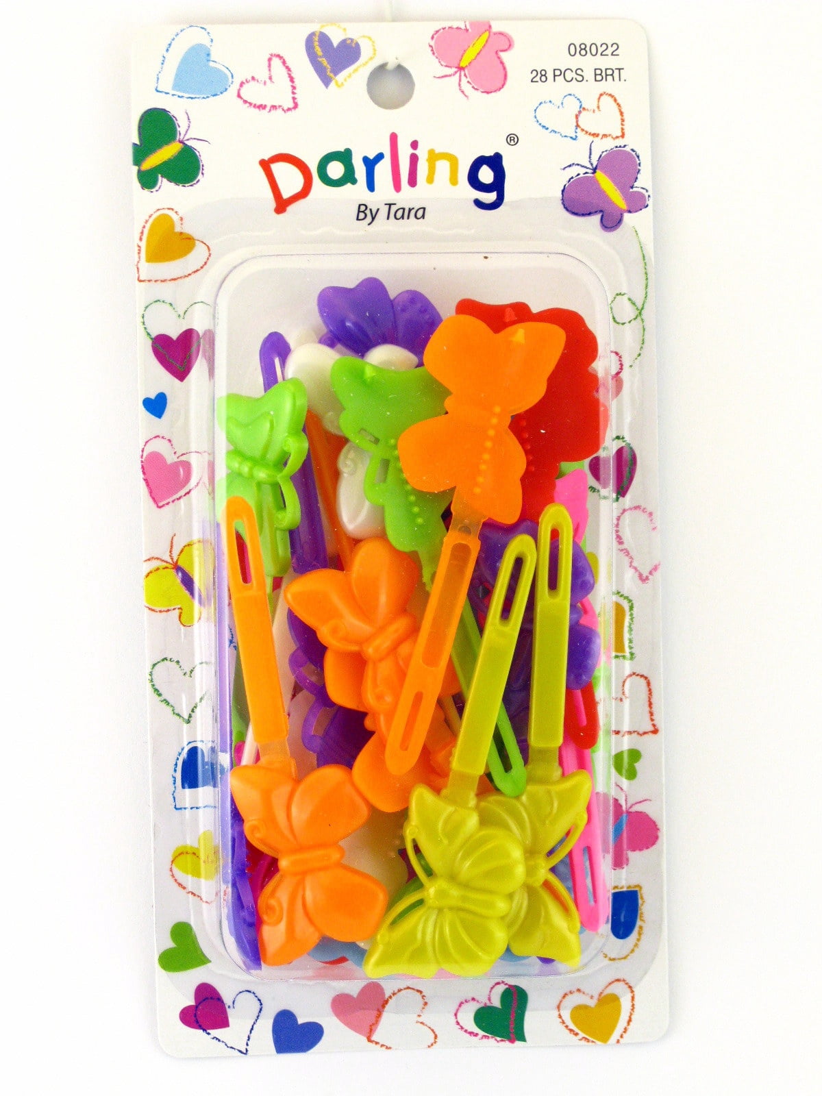 Darling By Tara Plastic Butterfly Hair Barrettes 28 Pcs.