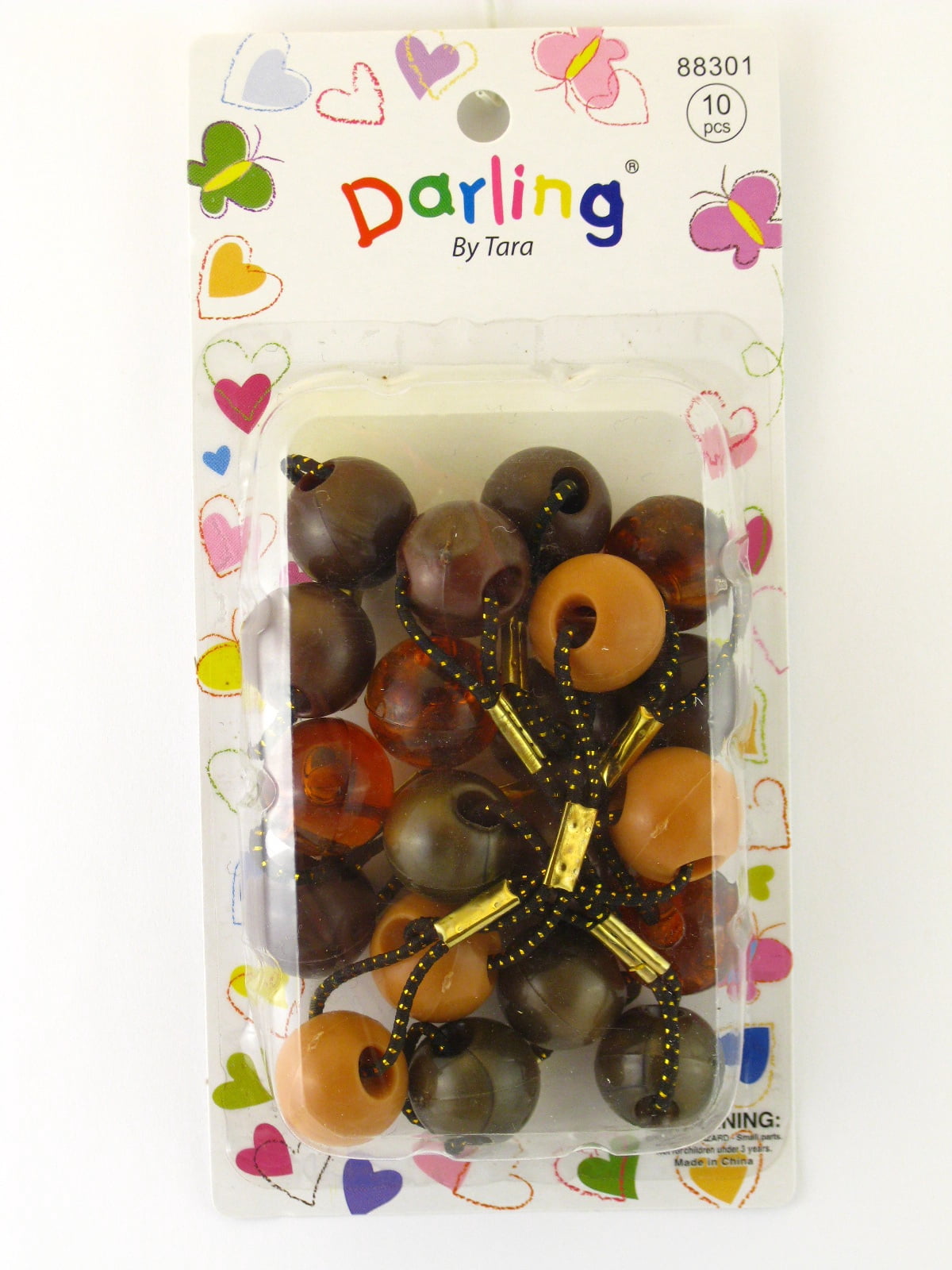 Darling By Tara Twinbead Metal Ponytail Holders Shades of Brown 10