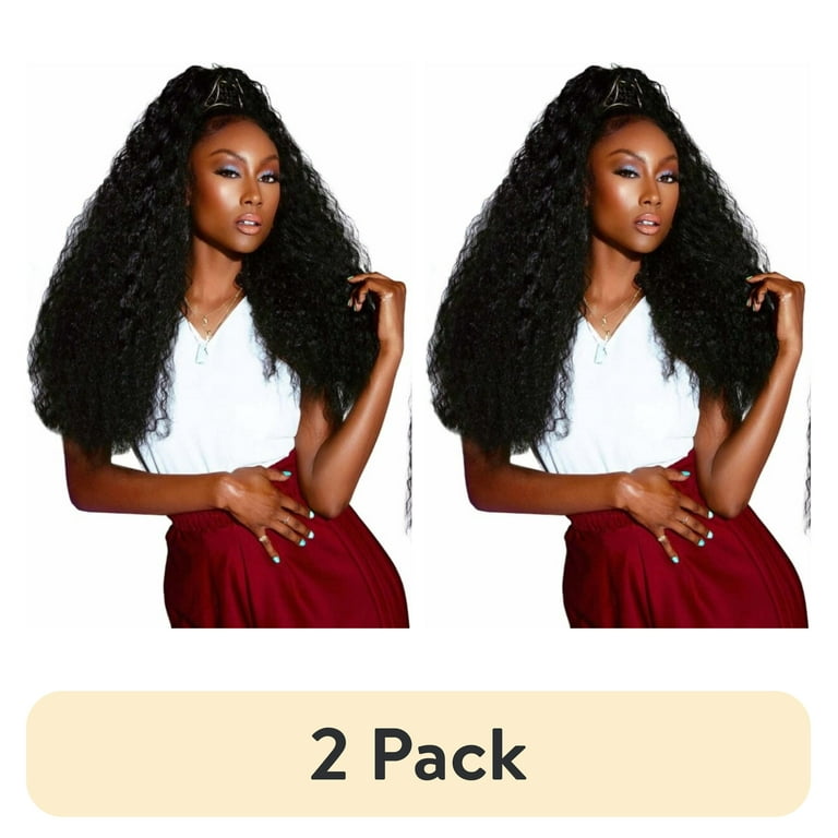 2 pack Darling Deep Wave Wrap Around Ponytail 20 inch 1B Adult Female Walmart