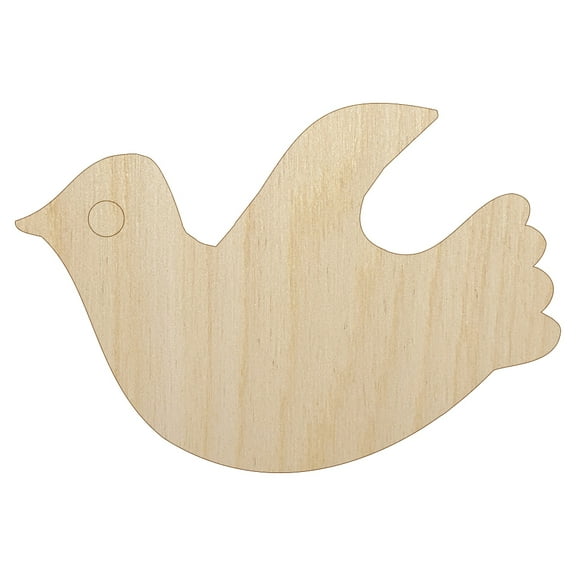 Darling Dove Sketch Wood Shape Unfinished Piece Cutout Craft DIY Projects - 4.70 Inch Size - 1/8 Inch Thick