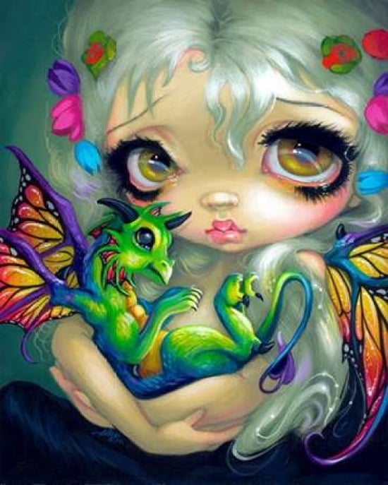 Darling Dragonling IV Canvas Art - Jasmine Becket-Griffith (24 x 30)