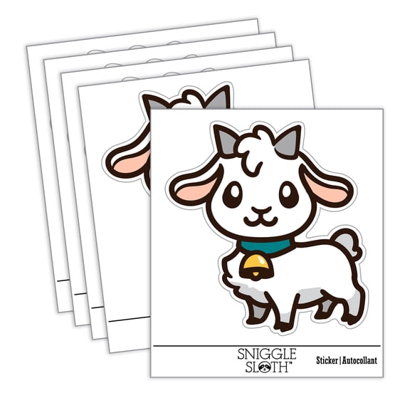 Darling Goat Farm Animal Car Window Bumper Water Bottle Phone Tablet Laptop Waterproof Vinyl Decal Sticker Set 5-Pack - Gloss Finish - 4.0"
