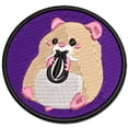 thumbnail image 1 of Darling Hamster Rodent Enjoying Sunflower Seed Applique Multi-Color Embroidered Hook & Loop Patch - 3.5 Inch Large, 1 of 5