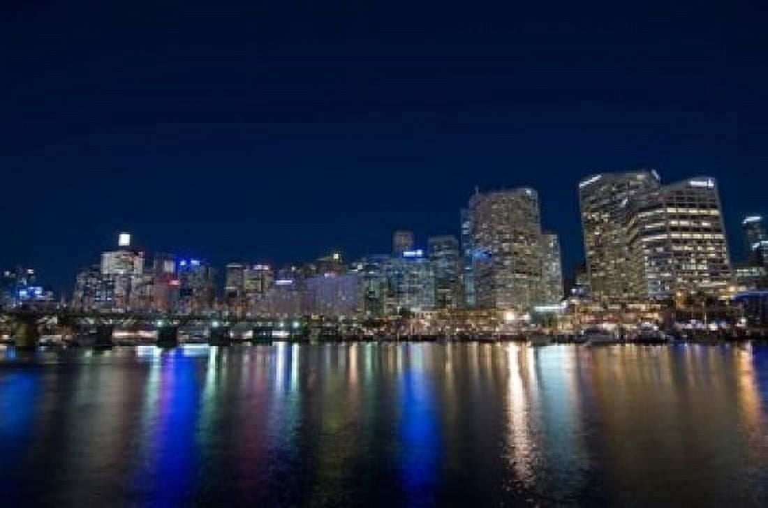 Darling Harbour at night Sydney New South Wales Australia Canvas Art - Sergio Pitamitz DanitaDelimont (36 x 24)