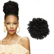 Darling Kinky Curly Afro Puff Drawstring Ponytail, #1B, Female, Adult