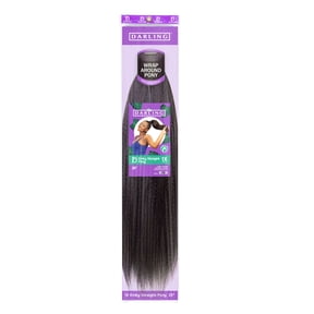 Darling Kinky Straight Wrap Around Ponytail, 26 inch, #1B, Adult, Female