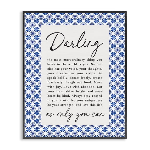 Stupell Industries Eclectic Darling Only You Can Inspiring Black Framed Giclee Art, 11 x 14, by Lettered and Lined