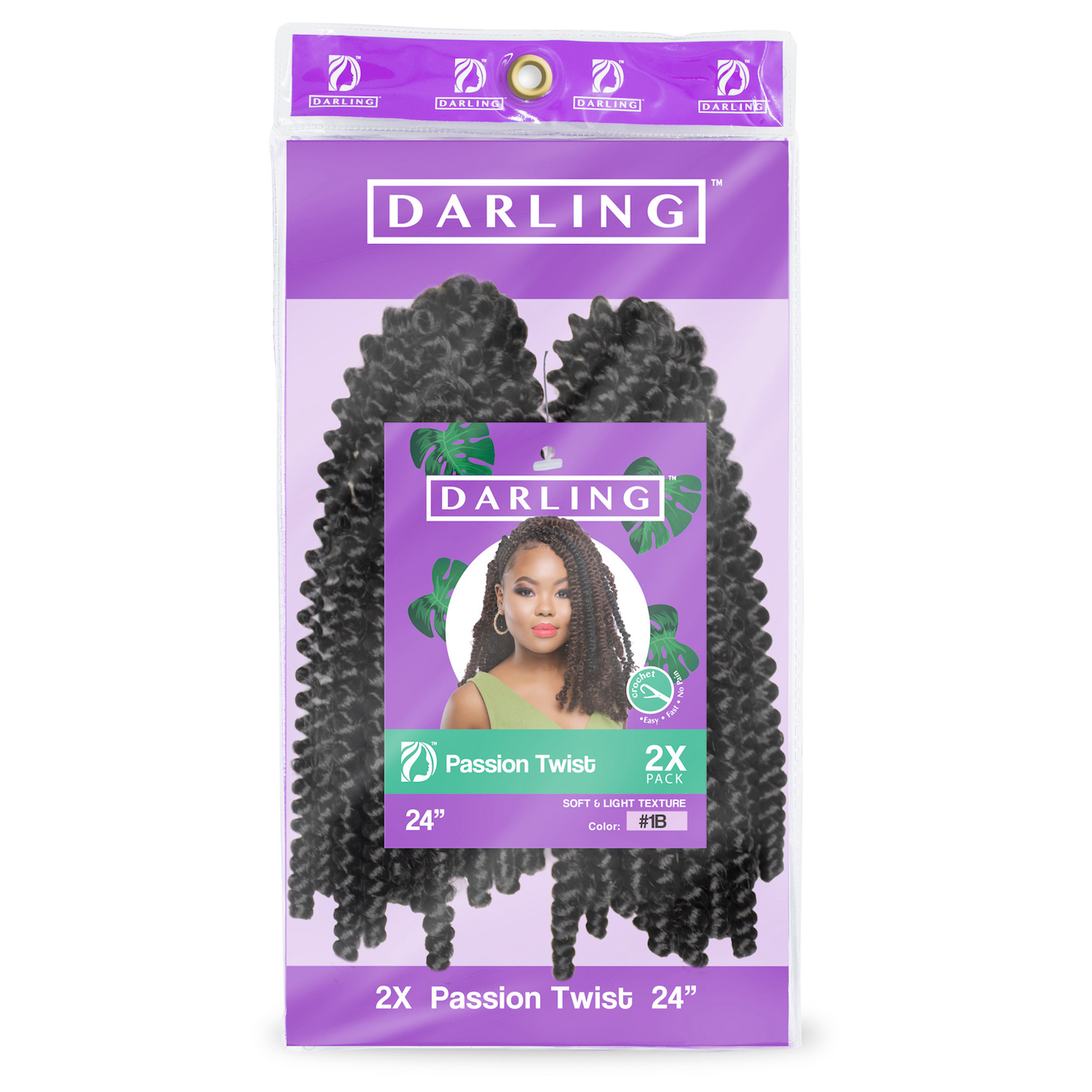 Darling Passion Twist Crochet Hair 2X Pack 24 Inch 1B Walmart