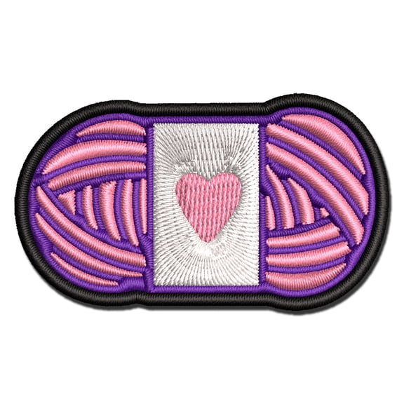 Darling Skein of Yarn Crocheting Knitting Yarn Crafts Applique Multi-Color Embroidered Hook & Loop Patch - 2.5 Inch Small