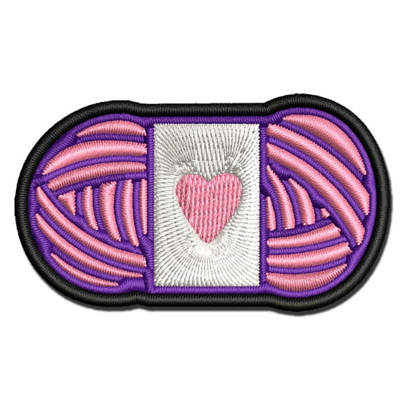 Darling Skein of Yarn Crocheting Knitting Yarn Crafts Applique Multi-Color Embroidered Iron-On Patch - 2.0 Inch Mini