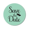 thumbnail image 1 of Darling Souvenir 1.6 Inches Round DIY Mint Green Heart Calligraphy Save The Date Label Stickers-45 Pcs, 1 of 4
