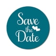 thumbnail image 1 of Darling Souvenir 1.6 Inches Round DIY Teal Blue Heart Calligraphy Save The Date Label Stickers-45 Pcs, 1 of 4