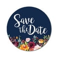 thumbnail image 1 of Darling Souvenir 1.6 Inches Round Non Custom Botanical Floral Border Blue Save The Date Stickers-45 Pcs, 1 of 4