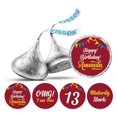 thumbnail image 1 of Darling Souvenir 13th Birthday Custom Name Stickers chocolate Candy Labels 190 Pcs-Maroon, 1 of 1