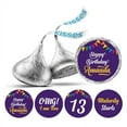 thumbnail image 1 of Darling Souvenir 13th Birthday Custom Name Stickers chocolate Candy Labels 190 Pcs-Purple, 1 of 2