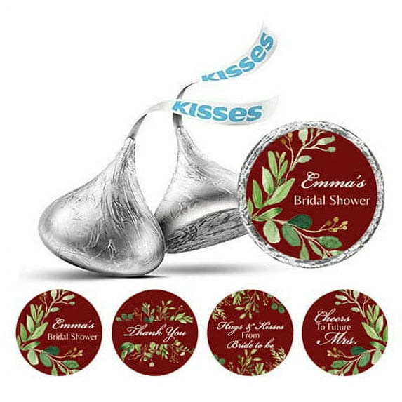 Darling Souvenir 190-Pack Custom Bridal Shower Personalized Stickers Candy Labels-Maroon
