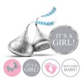 thumbnail image 1 of Darling Souvenir Gray & Pink 190 Pieces Baby Shower Favor Stickers - Mini Candy Stickers & Chocolate Wrapper Labels for Party Favors & Decorations, 1 of 2