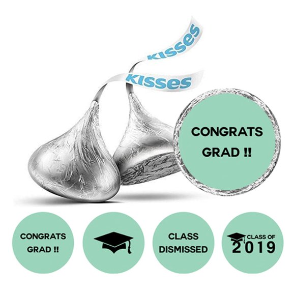 Darling Souvenir 190 Pcs DIY Graduation Theme Stickers for Candy Chocolate Labels-Mint