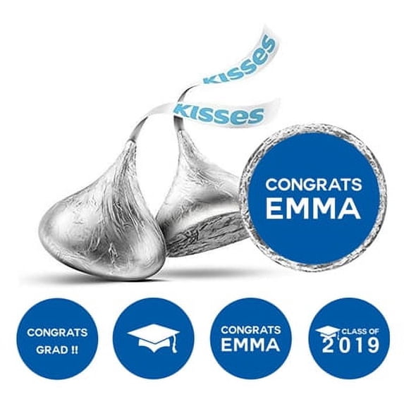 Darling Souvenir 190 Pcs Graduation Theme Custom Stickers chocolate stickers DIY Candy Favor-Blue