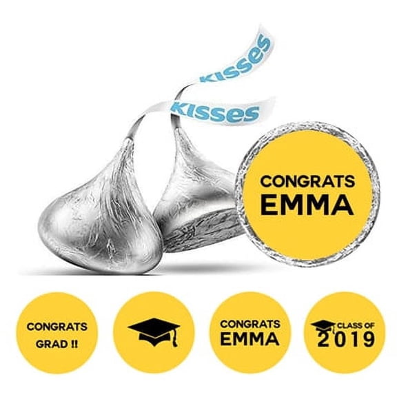 Darling Souvenir 190 Pcs Graduation Theme Custom Stickers chocolate stickers DIY Candy Favor-Yellow