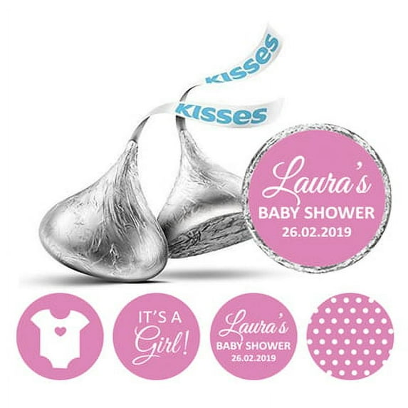 Darling Souvenir 190 Pcs Its A Girl Theme Custom Stickers for chocolate Candy Labels-Mauve