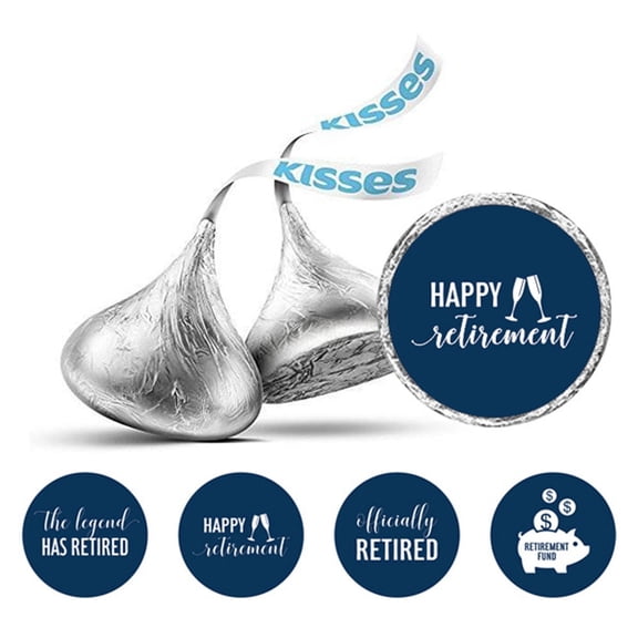 Darling Souvenir 190 Pcs Retirement Party Favor Stickers chocolate&nbsp;Candy Labels-Navy Blue