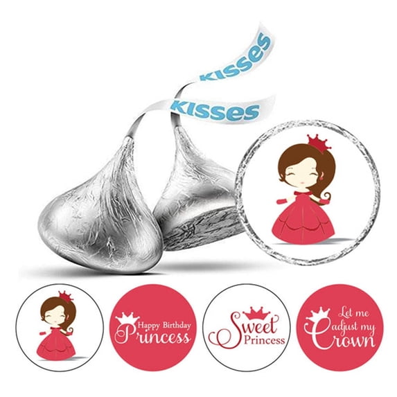 Darling Souvenir 190 Pcs Sweet Princess Birthday Theme Stickers chocolate Labels-Dark Peach