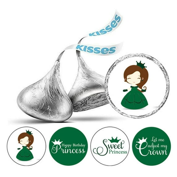 Darling Souvenir 190 Pcs Sweet Princess Birthday Theme Stickers chocolate Labels-Green