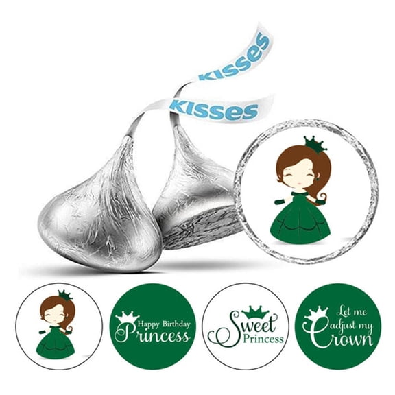 Darling Souvenir 190 Pcs Sweet Princess Birthday Theme Stickers chocolate Labels-Green