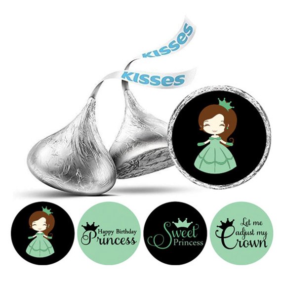 Darling Souvenir 190 Pcs Sweet Princess Birthday Theme Stickers chocolate Labels-Mint