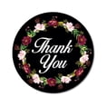 thumbnail image 1 of Darling Souvenir 45 Pcs Floral Wreath Round Thank You Black Stickers Envelope Seals-1.6 Inches, 1 of 4