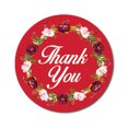 thumbnail image 1 of Darling Souvenir 45 Pcs Floral Wreath Round Thank You Red Stickers Envelope Seals-1.6 Inches, 1 of 4