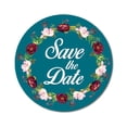 thumbnail image 1 of Darling Souvenir 45 Pcs Floral Wreath Teal Blue Round Save The Date Stickers Envelope Seals-1.6 Inches, 1 of 4
