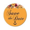 thumbnail image 1 of Darling Souvenir 45 Pcs Orange Round Floral & Anchor Save The Date Stickers DIY Envelope Seals-1.6 Inches, 1 of 4