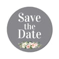 thumbnail image 1 of Darling Souvenir 45 Pcs Round Light Gray Rose & Peony Floral Save The Date Wedding Stickers-1.6 Inches, 1 of 1