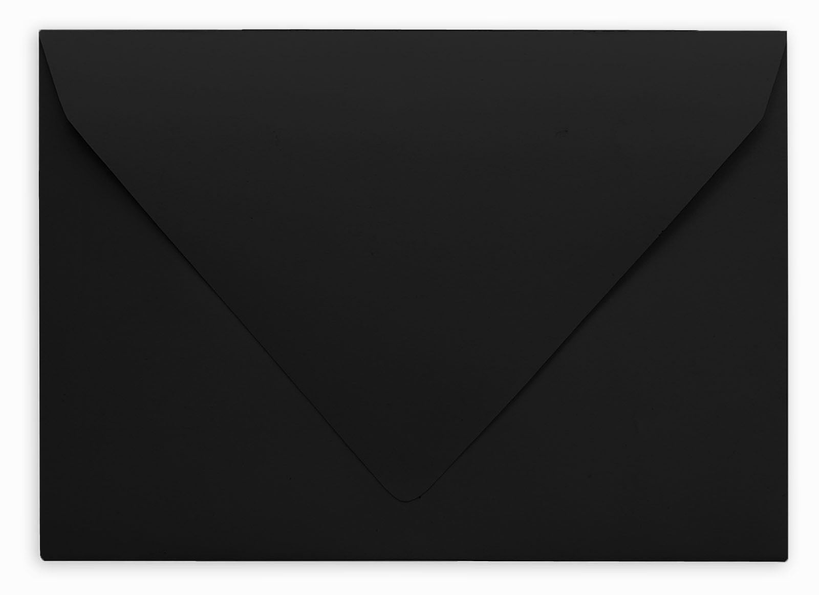 Darling Souvenir A1 Black High Quality Invitation Envelopes (3 5/8 x 5 1/8) Euro V-Flap 80 LBS Ideal for Invitations, Greeting Cards, RSVP, Photo, Wedding, Letters -Packs & Colours Available