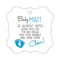thumbnail image 1 of Darling Souvenir Baby Boy Personalized White & Blue Baby Shower Hang Tags -50 Tags, 1 of 1