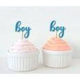 thumbnail image 1 of Darling Souvenir, Baby Shower Boy Cupcake Toppers, Gender Reveal Party Dessert Decorations - Pack Of 20, 1 of 1