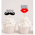 thumbnail image 1 of Darling Souvenir, Baby Shower Its Twin (Boy & Girl) Cupcake Toppers, Gender Reveal Party Dessert Decorations - Pack Of 20, 1 of 1