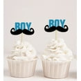 thumbnail image 1 of Darling Souvenir, Baby Shower Its a Boy Moustache Cupcake Toppers, Gender Reveal Party Dessert Decorations - Pack Of 20, 1 of 1