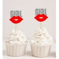 thumbnail image 1 of Darling Souvenir, Baby Shower Its a Girl Lip Cupcake Toppers, Gender Reveal Party Dessert Decorations - Pack Of 20, 1 of 1