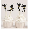 thumbnail image 1 of Darling Souvenir, Bachelorette Party cupcake Toppers Body Builder Silhouette Cake Decoration Sports - Pack Of 20 (4 Designs), 1 of 1