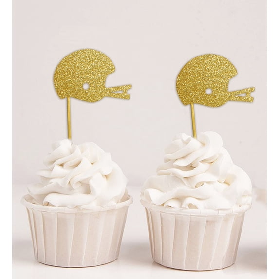 Darling Souvenir, Baseball Helmet Cupcake Toppers, Wedding - Birthday Party Dessert Decorations - Pack Of 20