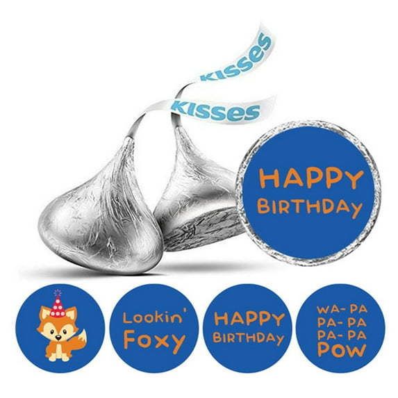 Darling Souvenir Birthday Theme Stickers chocolate Candy Labels 190 Pcs Party Favor-Blue