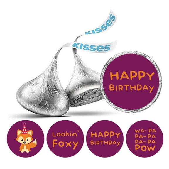 Darling Souvenir Birthday Theme Stickers chocolate Candy Labels 190 Pcs Party Favor-Dark Magenta