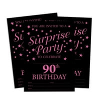 Darling Souvenir Black Birthday Invitation Card Printable Elegant Fill or Write In Blank Party Invites 28 Pcs 5 x 7 Inches